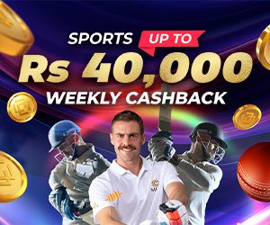 Sports 8.88% Weekly Cashback 40,000 PKR